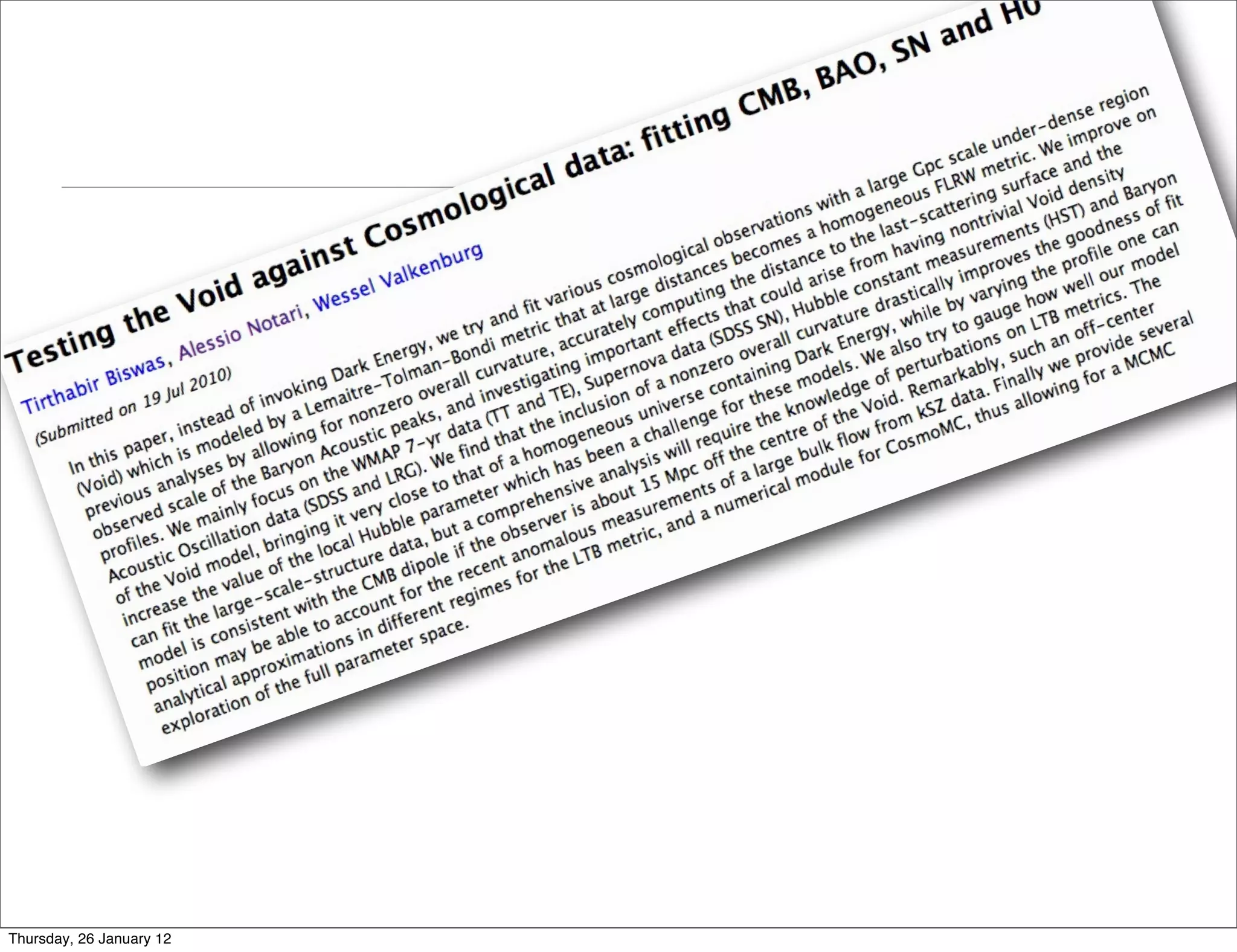 Thursday, 26 January 12
 