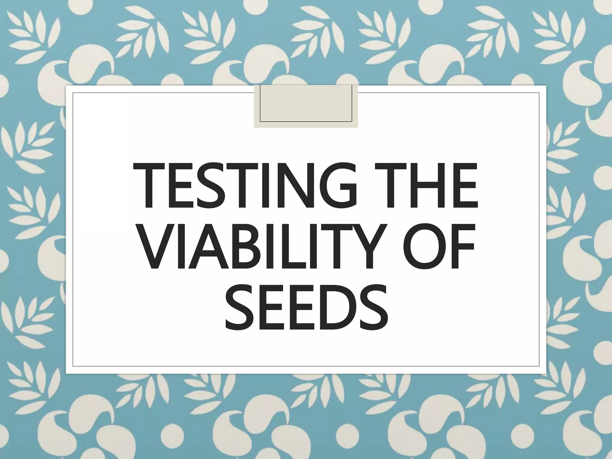 Testing the Viability of Seeds.pptx
