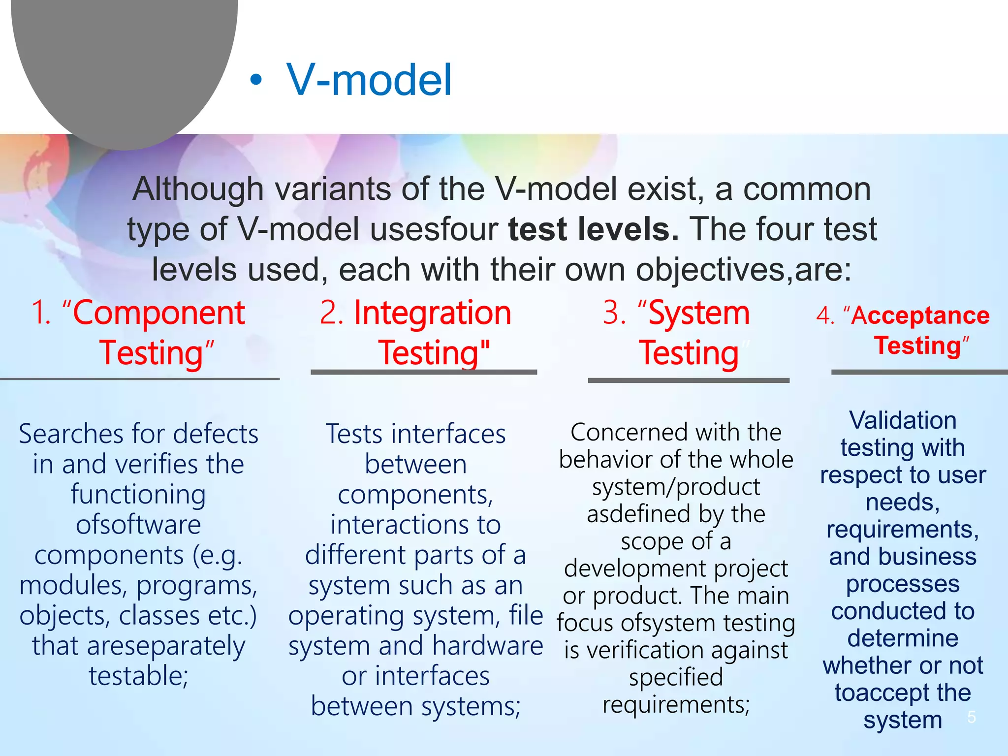 Testing throughout the software life cycle | PPTX