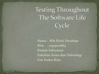Nama : Alfa Rizki Harahap
Nim : 11453101663
Sistem Informasi
Fakultas Sains dan Teknologi
Uin Suska Riau
 