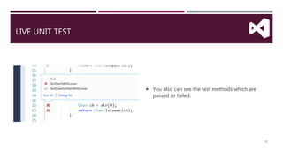 Testing tools in visual studio | PPT