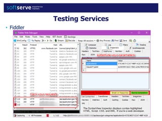 Testing Services
• Fiddler
 
