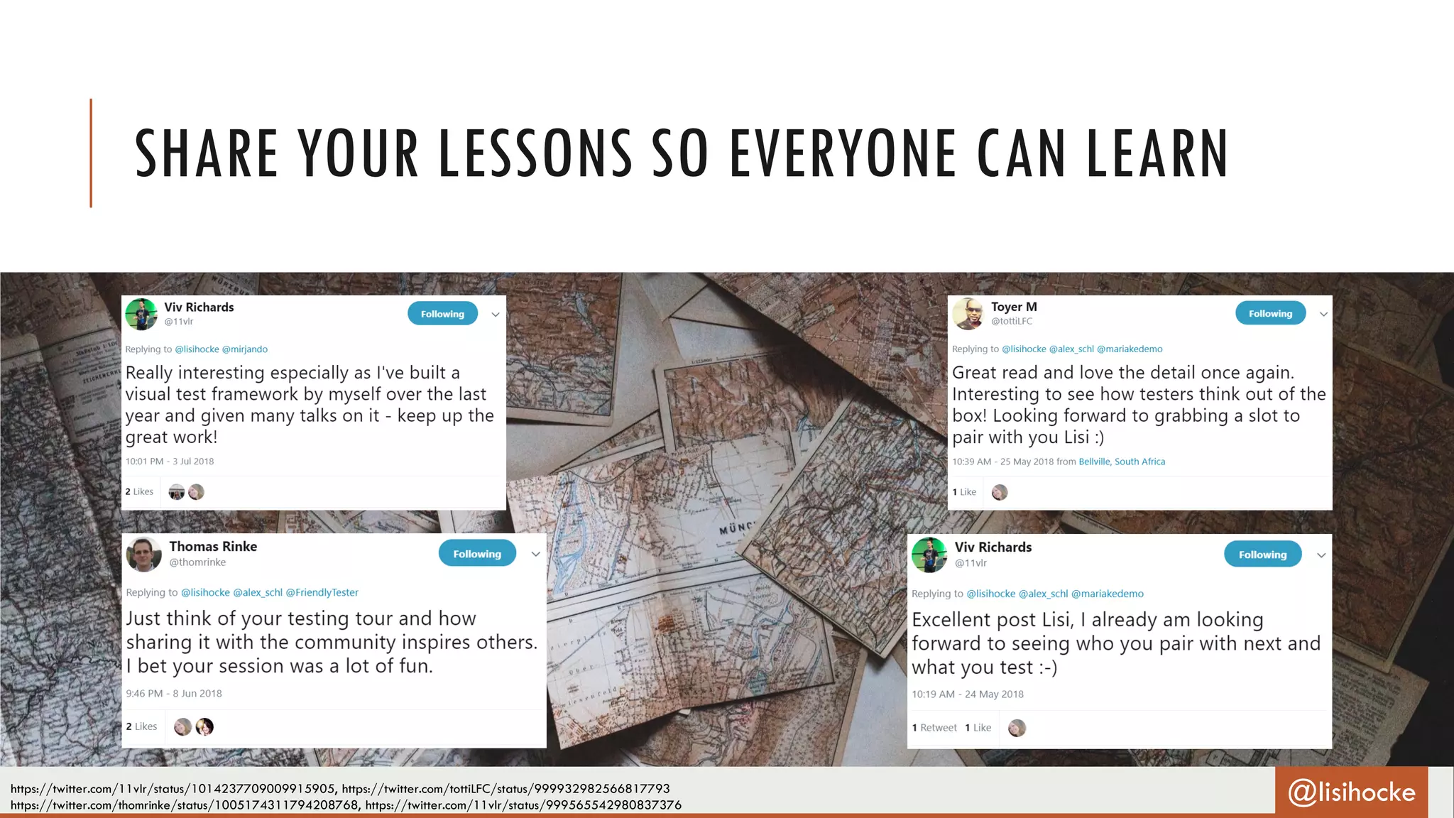 SHARE YOUR LESSONS SO EVERYONE CAN LEARN
https://twitter.com/11vlr/status/1014237709009915905, https://twitter.com/tottiLFC/status/999932982566817793
https://twitter.com/thomrinke/status/1005174311794208768, https://twitter.com/11vlr/status/999565542980837376
@lisihocke
 