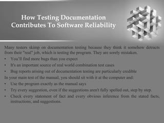 Testing User Manual | PPTX