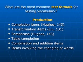 Testing Vocabulary