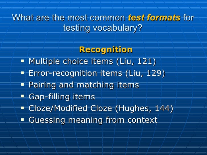 Testing Vocabulary