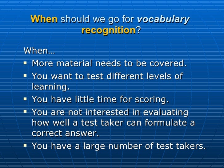 Testing Vocabulary