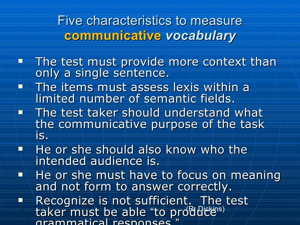 Testing Vocabulary