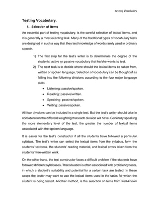 Testing vocabulary | PDF