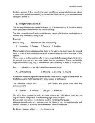 Testing vocabulary | PDF