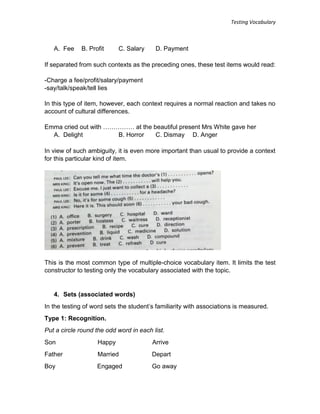 Testing vocabulary | PDF