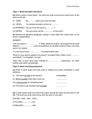 Testing vocabulary | PDF