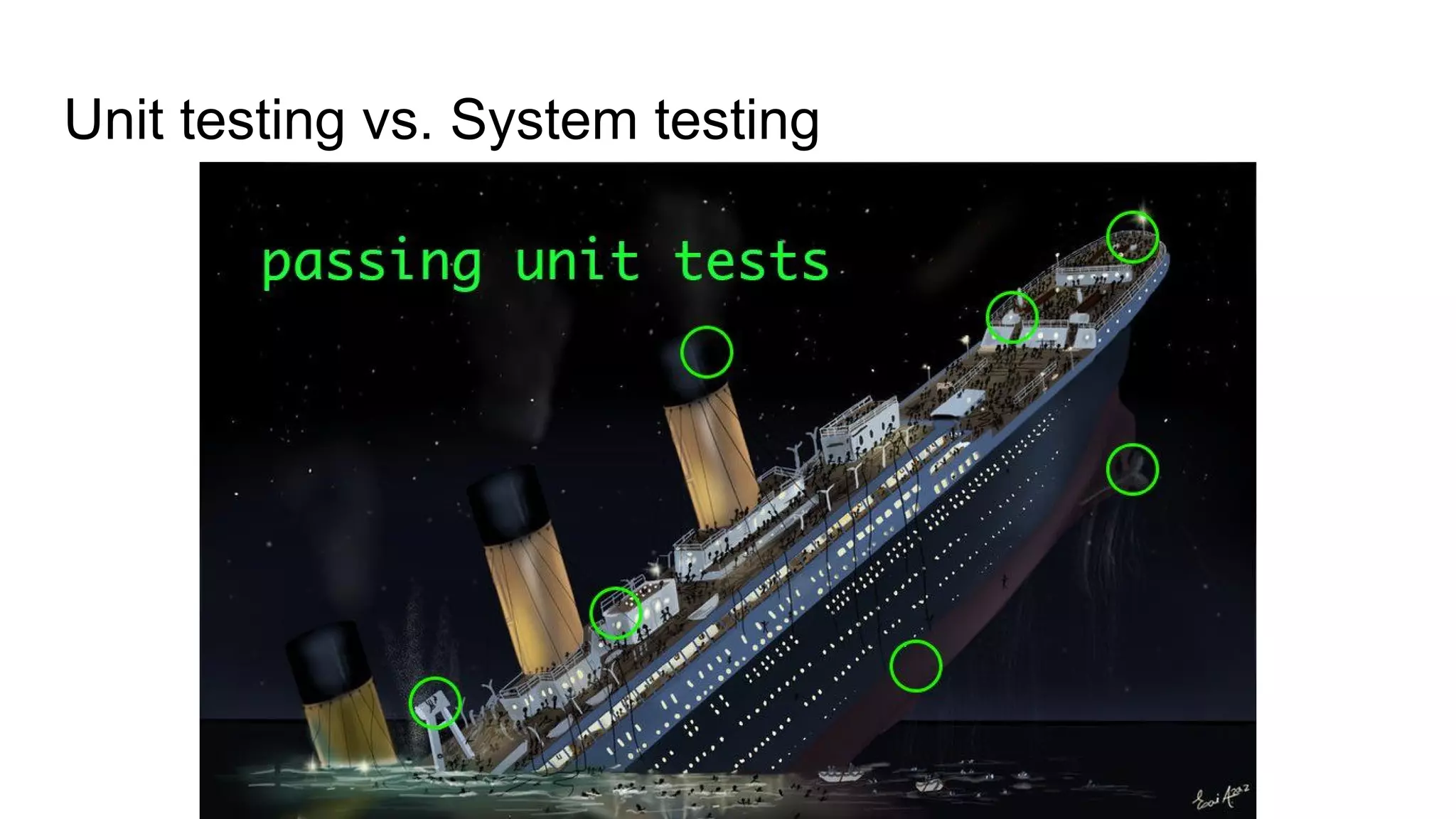 Unit testing vs. System testing
 