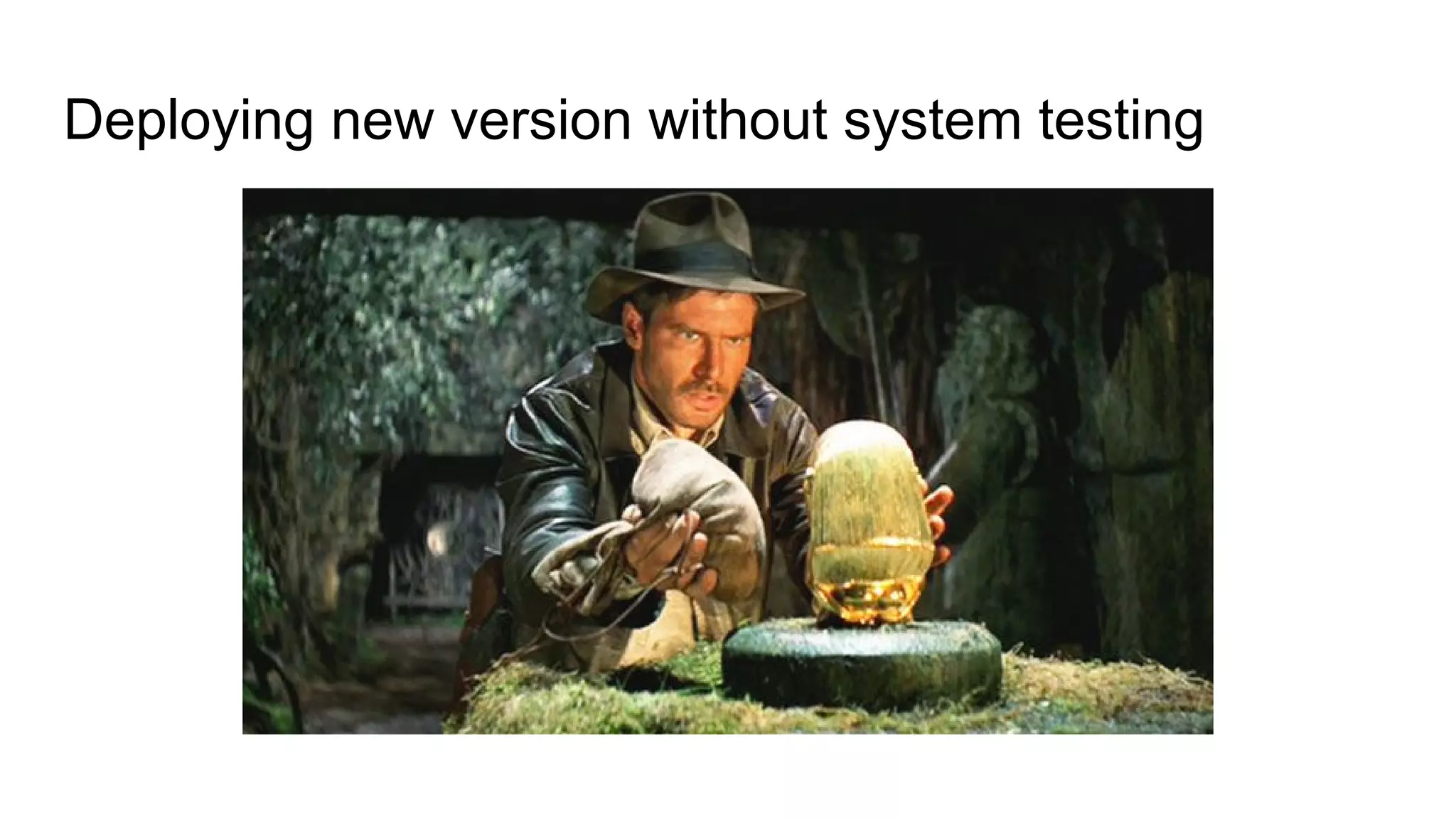 Deploying new version without system testing
 