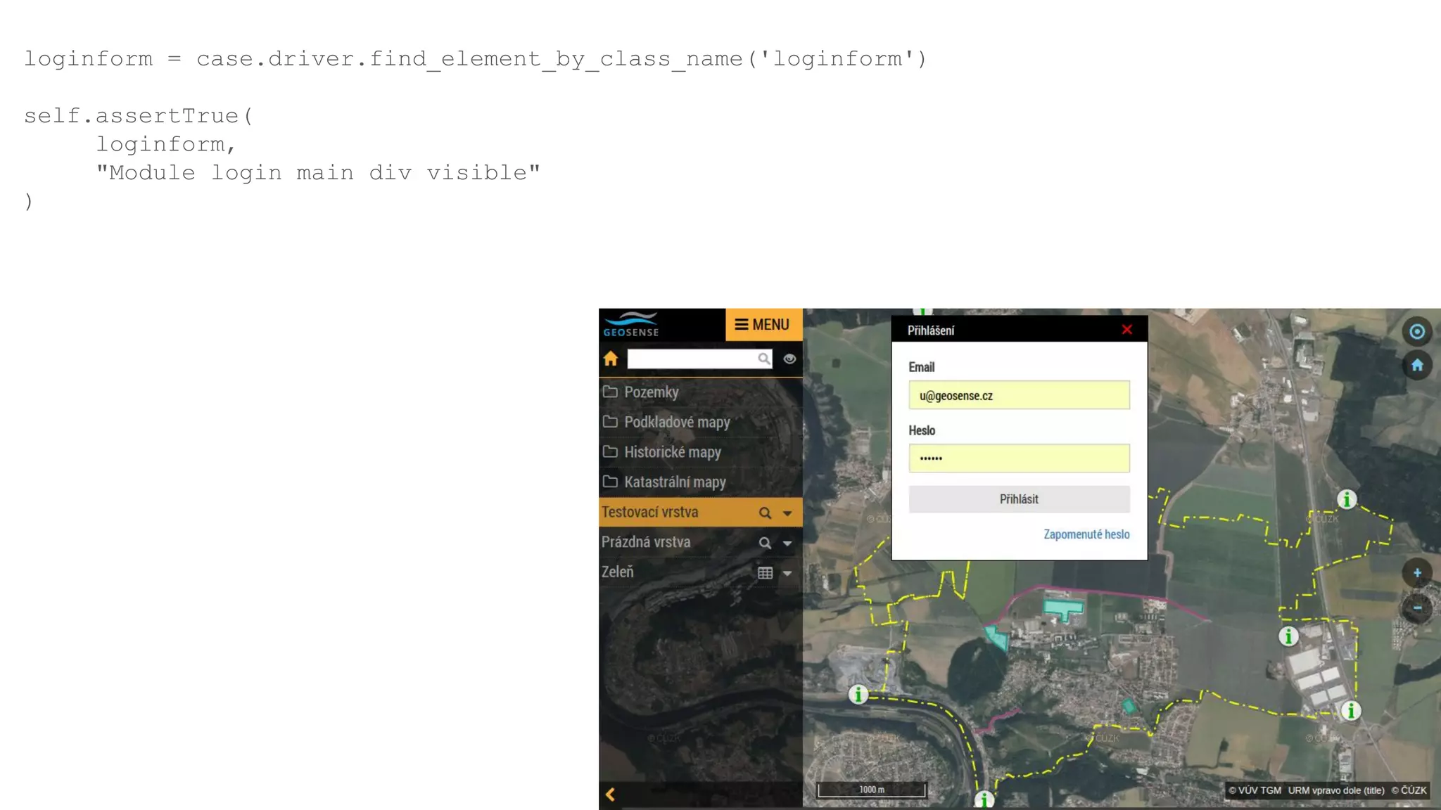 loginform = case.driver.find_element_by_class_name('loginform')
self.assertTrue(
loginform,
"Module login main div visible"
)
 