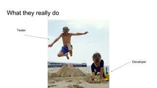 What they really do
Tester
Developer
 