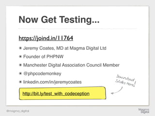 Testing with Codeception | PPT