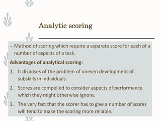 Testing writing (for Language Teachers) | PPTX