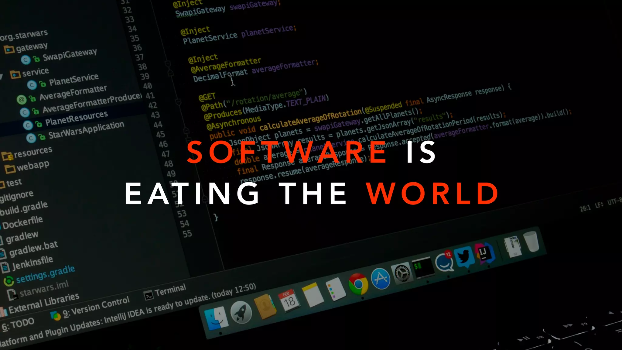 S O F T WA R E I S
E AT I N G T H E W O R L D
 