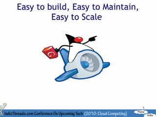 Easy to build, Easy to Maintain,
         Easy to Scale




                                   3
 