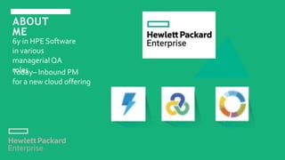 ABOUT
ME
6y in HPE Software
in various
managerialQA
rolesToday– Inbound PM
for a new cloud offering
 