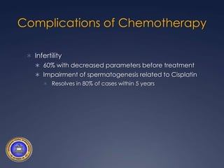Seminoma EC IIABRadioterapia AdjuvanteRecorrência: Qtx de salvação conforme grupos de risco.Bom prognóstico: 3 ciclos de BEP.Se há contra-indicação à bleomicina, o esquema com 4 ciclos de EP pode ser utilizado.Risco intermediário:4 ciclos de BEP 