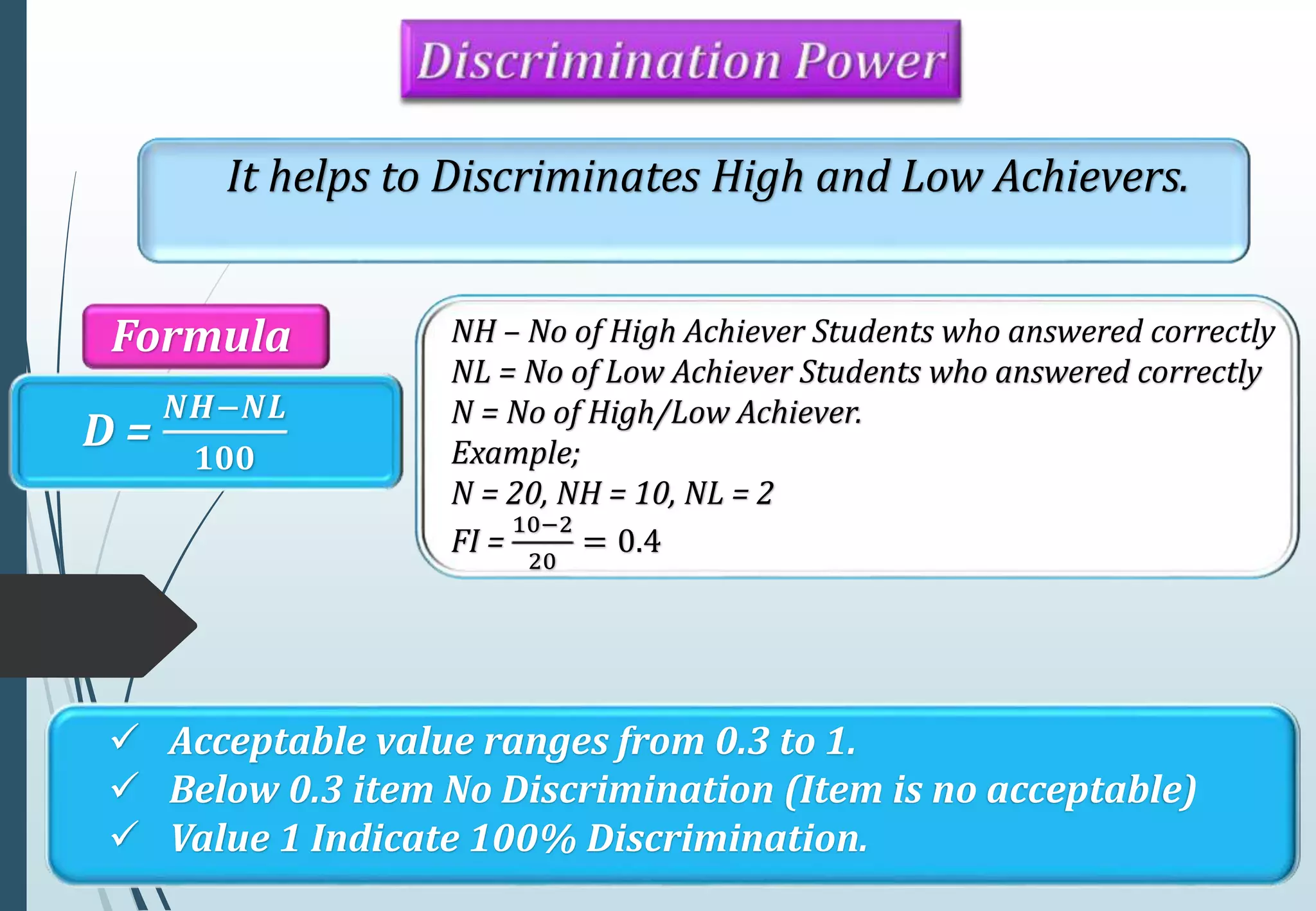 Test Items Based on their Discrimination Power.pptx