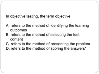 Test item writing and analysis | PPT