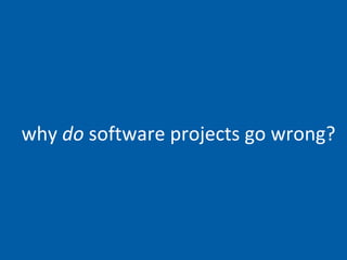 why  do  software projects go wrong? 