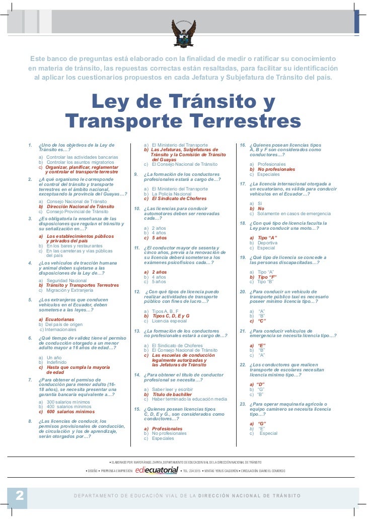 numero de preguntas examen de conducir test licencia de ecuador numero de preguntas examen de conducir test licencia de ecuador