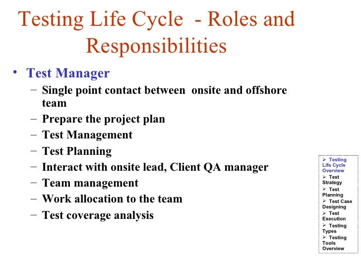 test life cycle testing life cycle