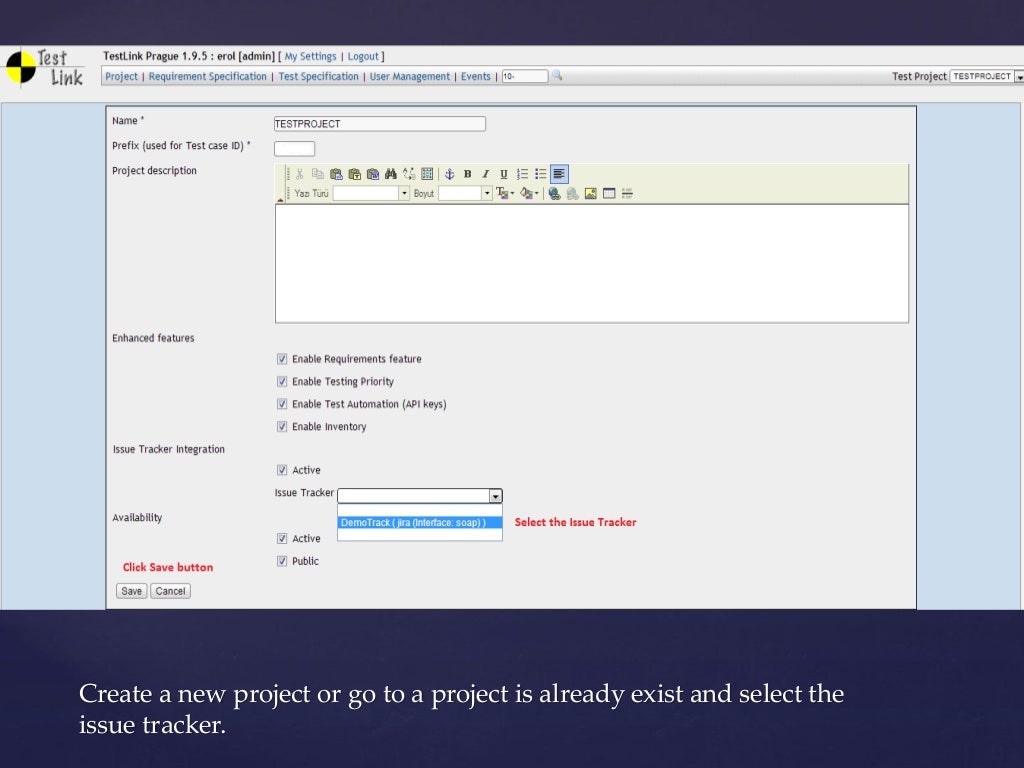 Test link jira soap integration