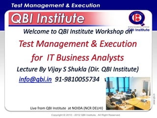Live from QBI Institute at NOIDA (NCR DELHI)
 