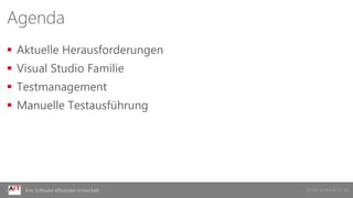 © AIT GmbH & Co. KGIhre Software effizienter entwickelt
 Aktuelle Herausforderungen
 Visual Studio Familie
 Testmanagement
 Manuelle Testausführung
Agenda
 