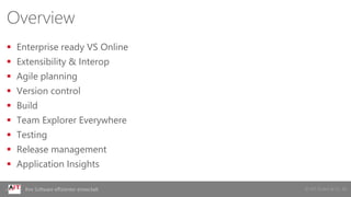 © AIT GmbH & Co. KGIhre Software effizienter entwickelt
 Enterprise ready VS Online
 Extensibility & Interop
 Agile planning
 Version control
 Build
 Team Explorer Everywhere
 Testing
 Release management
 Application Insights
Overview
 