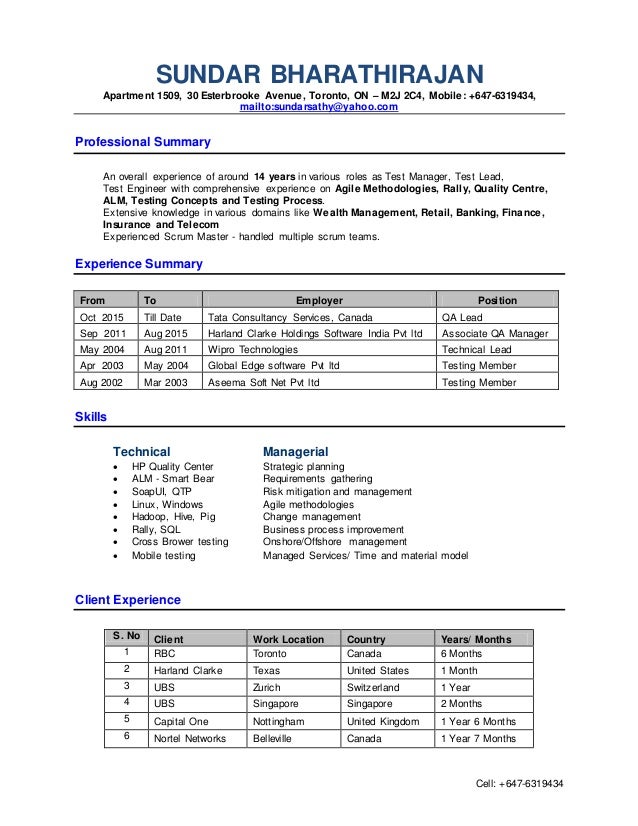 Test Manager Resume test-manager-resume