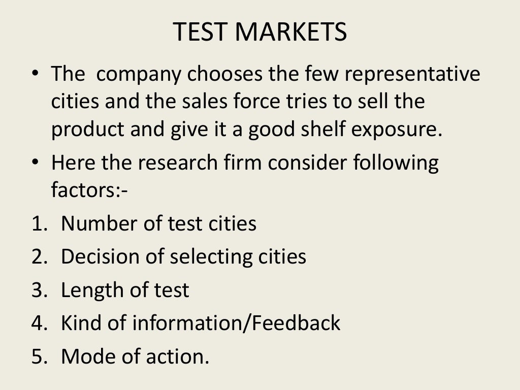Test marketing techniques