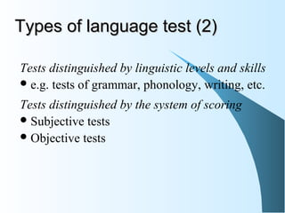 Research Language Testing | PPT