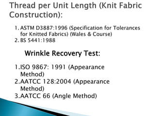 Test Methods for Textile Testing | PDF | Needlework | Arts and Crafts
