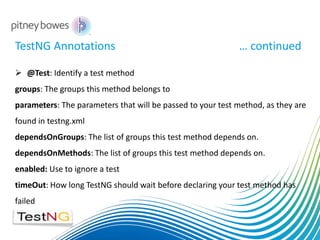 TestNG Session presented in PB | PPTX