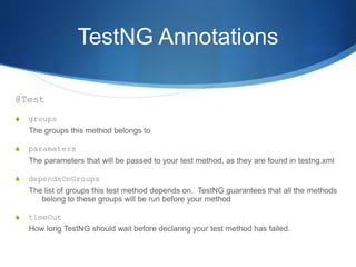 TestNG Session presented in Xebia XKE | PPTX