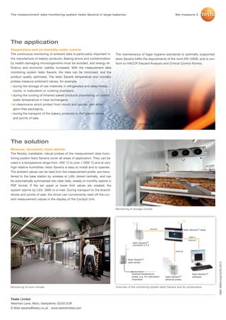 Testo temperature and humidity in bakeries | PDF