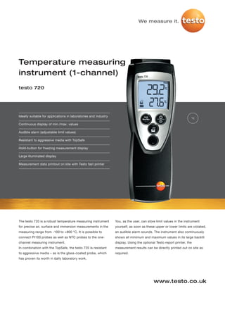 Testo 720 datasheet 2012 | PDF