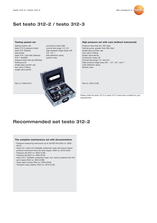 Testo 312 2 3-4 datasheet 2012 | PDF