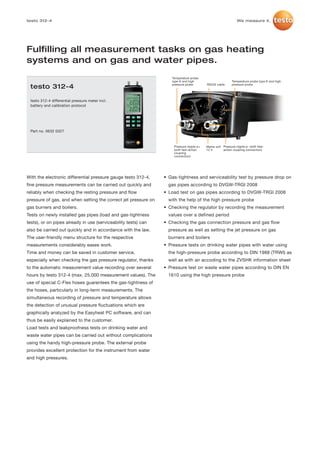 Testo 312 2 3-4 datasheet 2012 | PDF