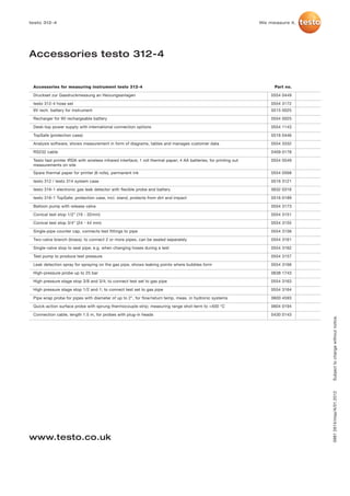 Testo 312 2 3-4 datasheet 2012 | PDF