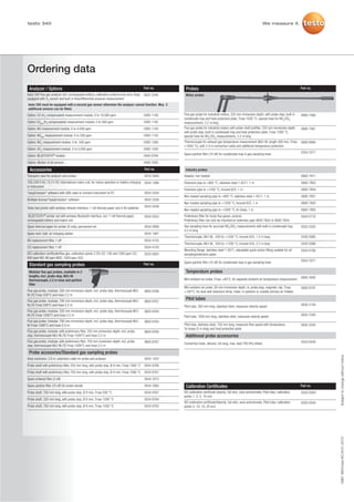 Testo 340 flue gas analyser datasheet | PDF