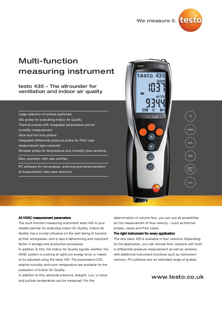 Testo 435 Datasheet 2012