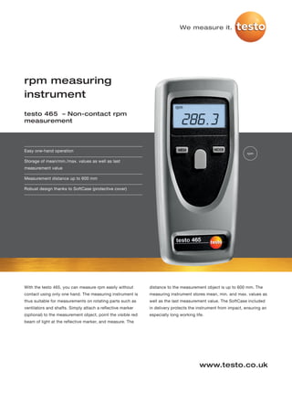 Testo 465 datasheet 2012 | PDF