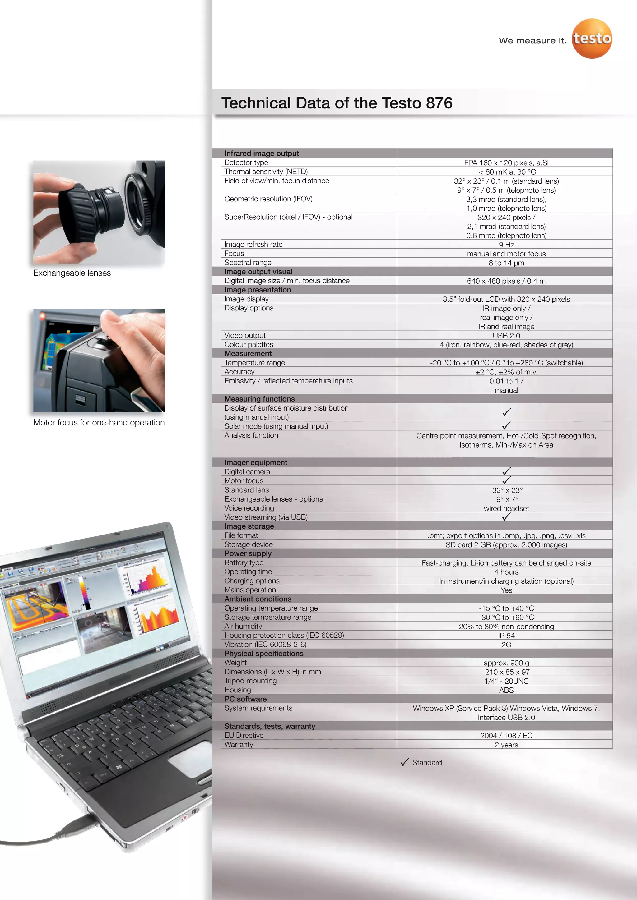 Testo 876 datasheet | PDF